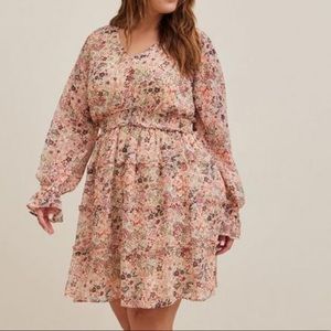 Torrid long sleeve mini knit tiered dress size 2